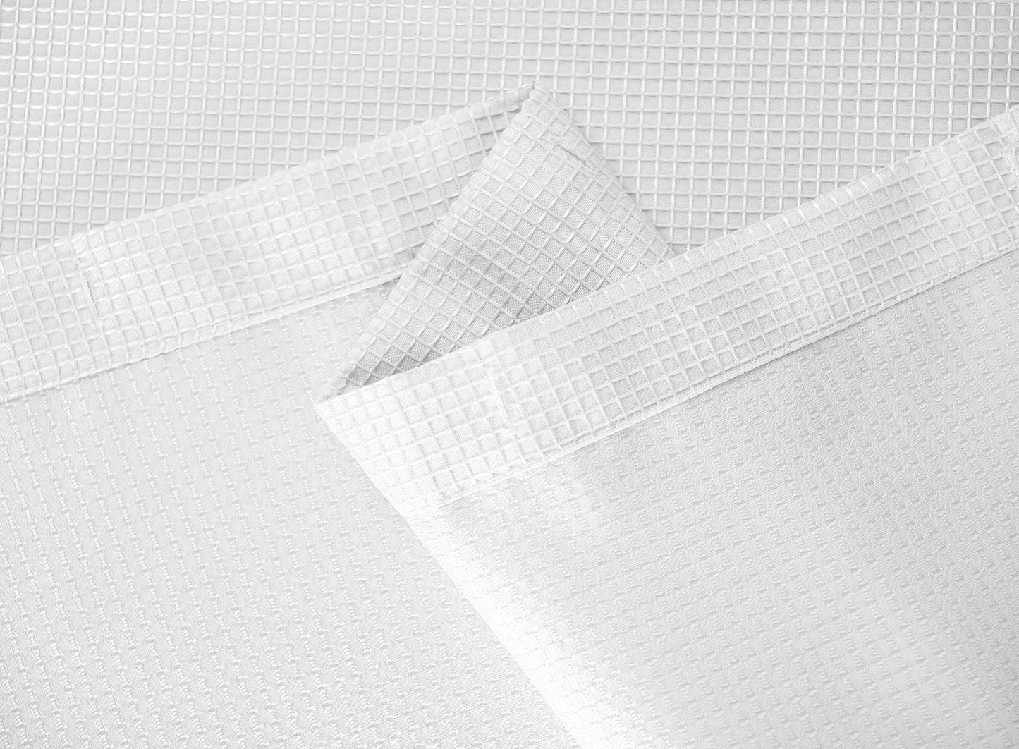 Hotel Waffle 70" X 72" Classic Shower Curtain in White