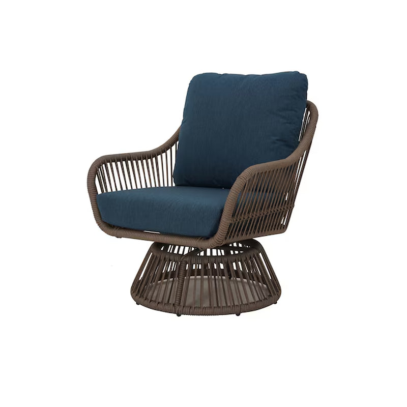Killian 3 -Piece Wicker Patio Conversation Set with Blue Cushions
