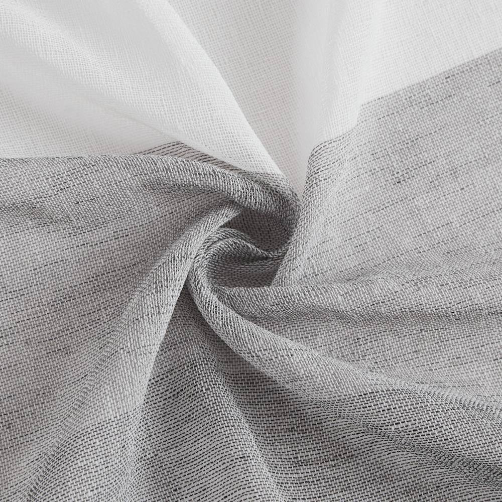 Chelsea 70 In. X 72 In. Linen Striped Shower Curtain in Silver
