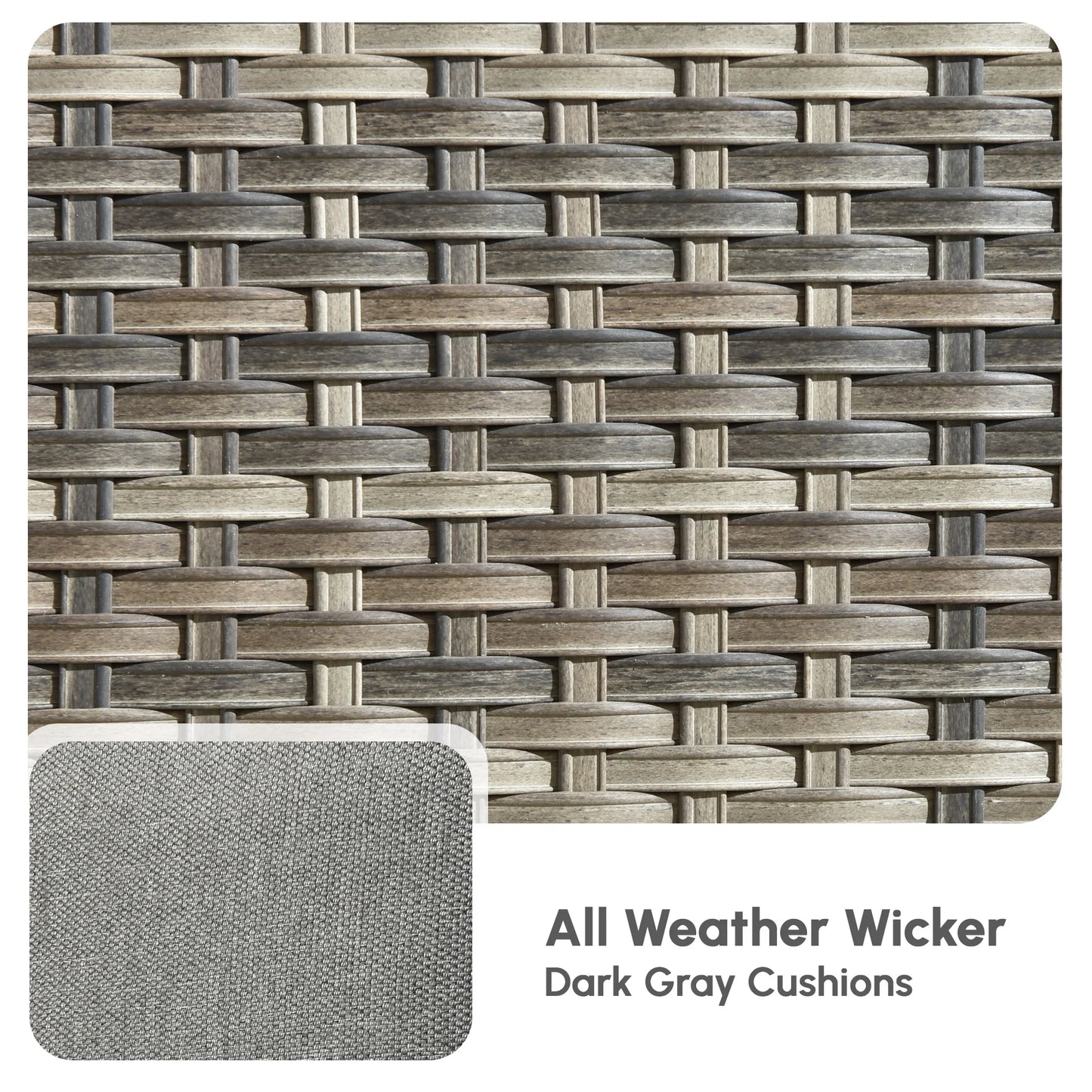 5 Pieces Outdoor Patio Furniture All-Weather Wicker Conversation Set outside Rattan Sectional Sofa with Cushions for Balcony