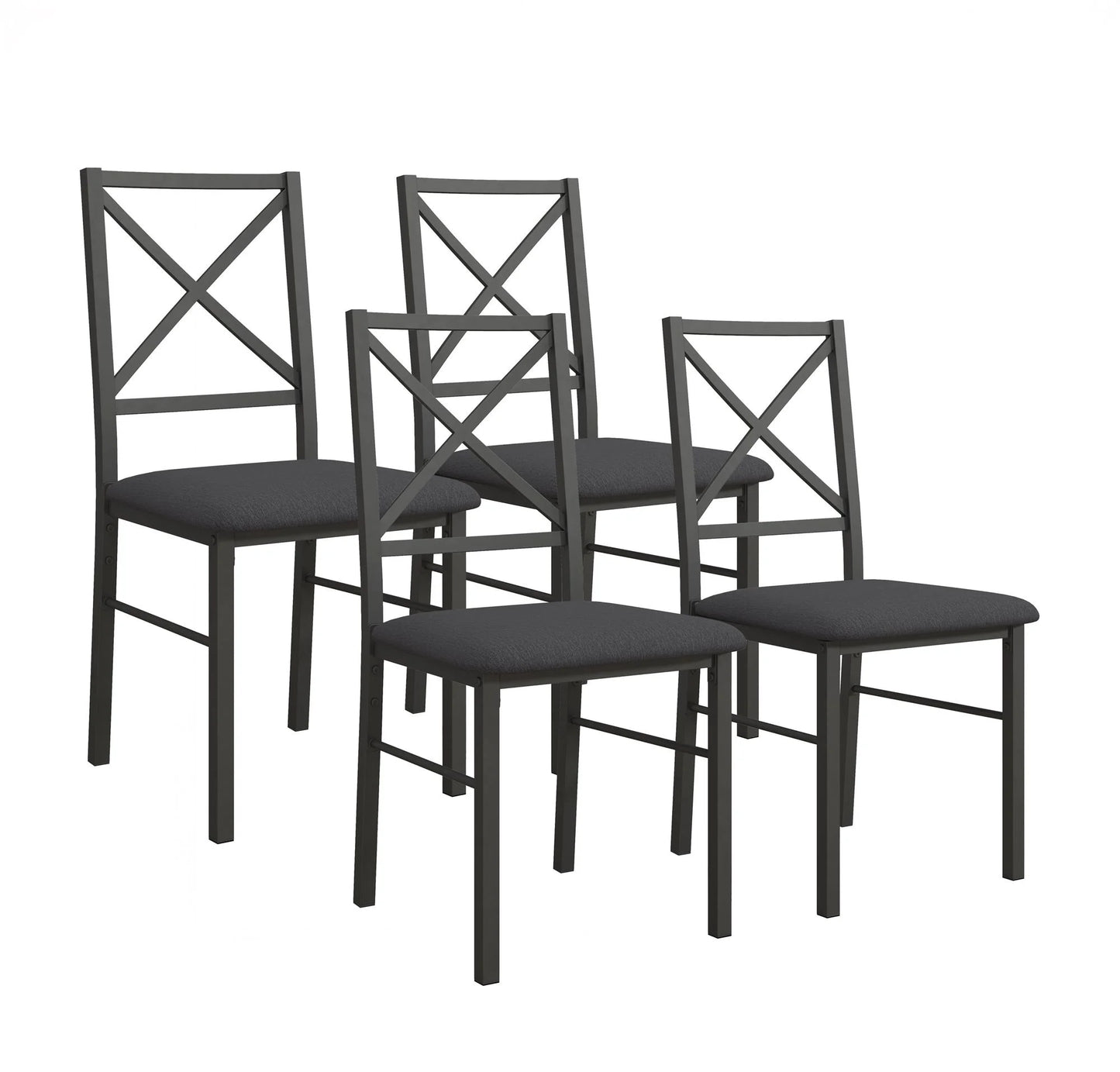 5-Piece Dining Table and Chair Set for 4, Black