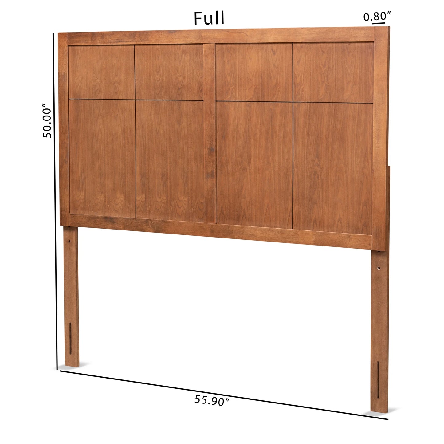 Monroe Transitional Wood Back Support MDF Headboard, Queen, Ash Walnut