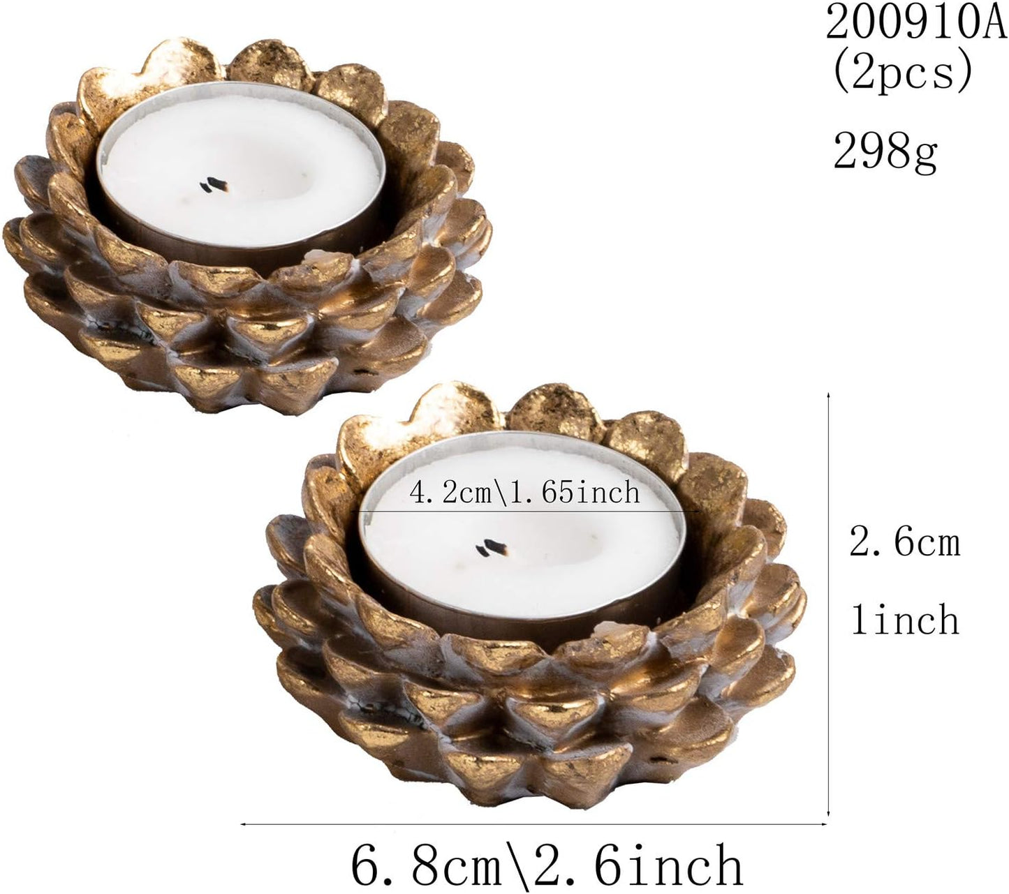 Easter Ornaments Wooden Candle Holder Resin Tea Light Candle Holders Natural Wooden Planter Flower Pot for Rustic Christmas Wedding Party Birthday Decoration (2PCS Tea Light Candle Holders)