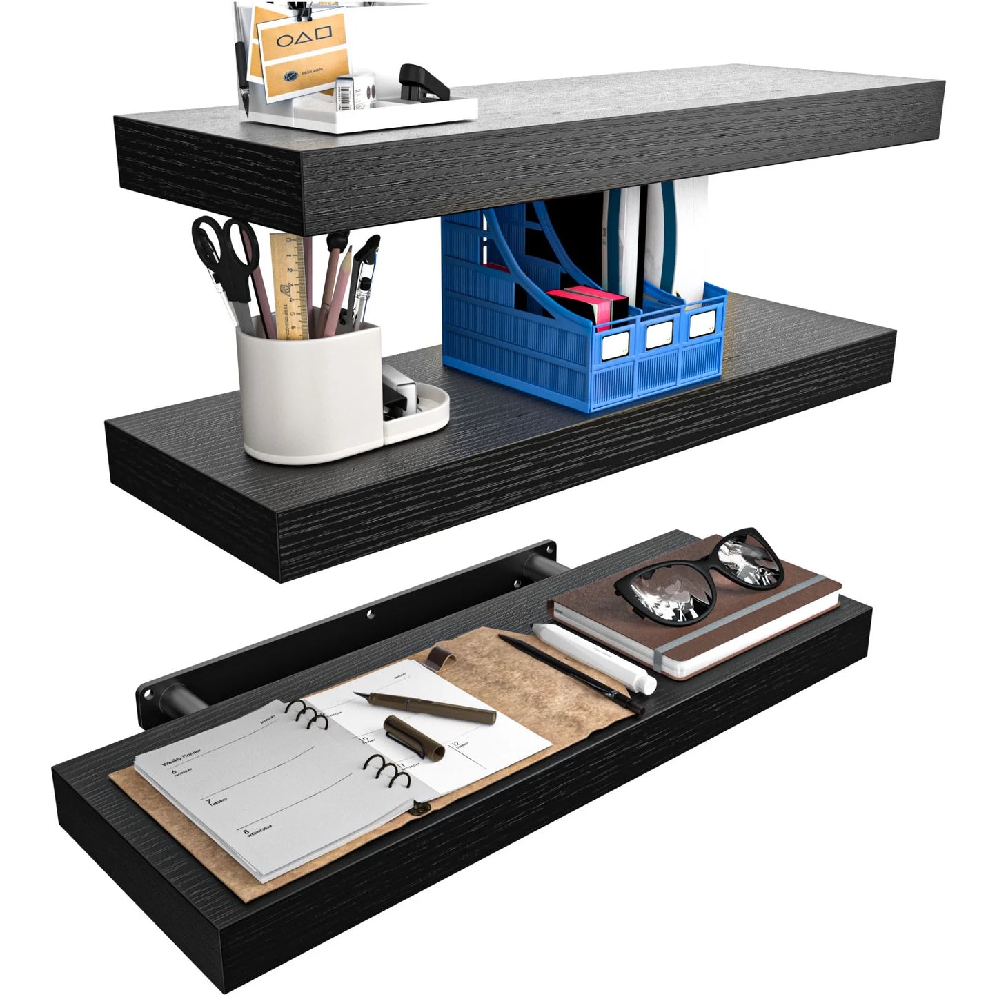 3 Sets 15 X 7" Wall Mounted Floating Shelves, Storage Shelves Perfect for Bedroom, Bathroom, Living Room and Kitchen Storage
