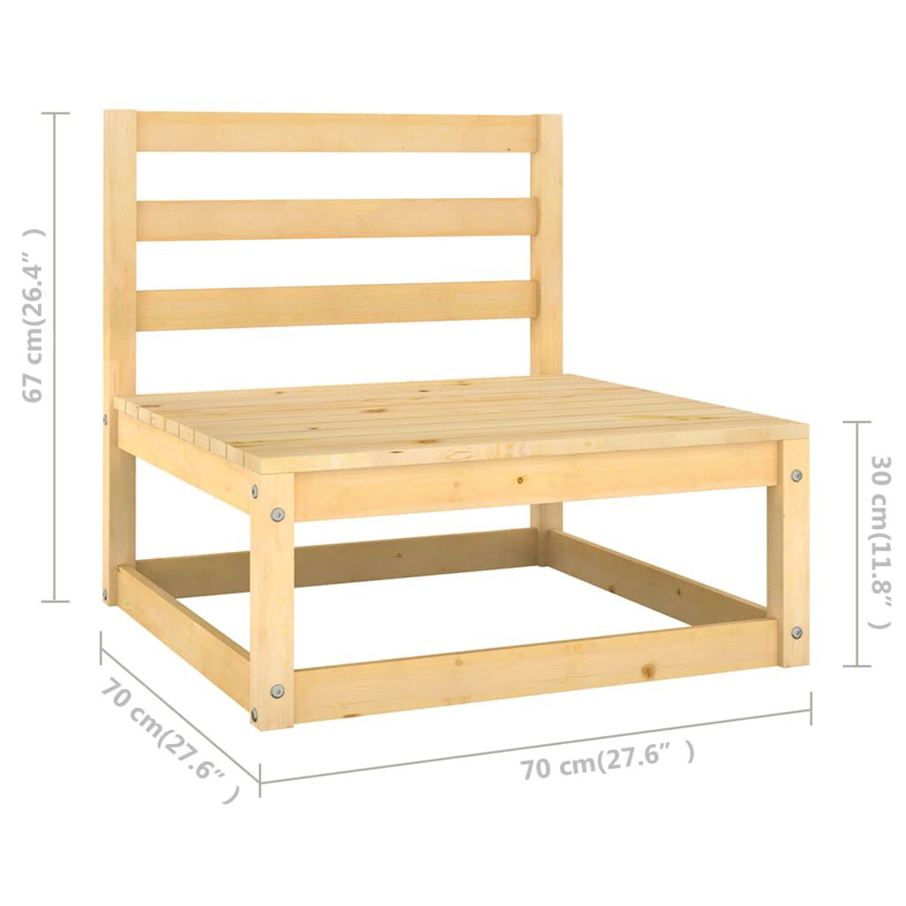 13 Piece Patio Lounge Set with Cushions Solid Pinewood
