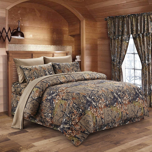 Natural Green Full/Queen 3 Piece Comforter Set (1 Comforter and 2 Pillow Shams)