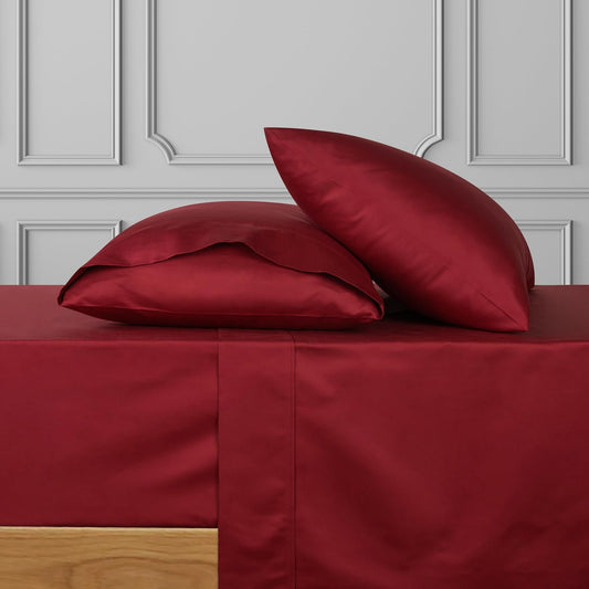 700 Thread Count Egyptian Cotton California King Sheets, 4Pc Sheet Set Soft Luxury Bed Sheets for Cal King Size Bed, Sateen Weave Hotel Sheets, 16'' Elasticized Deep Pocket - Burgundy