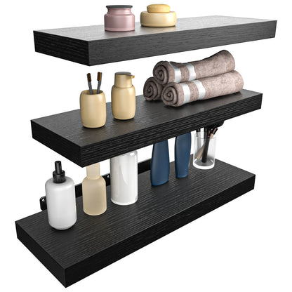 3 Sets 15 X 7" Wall Mounted Floating Shelves, Storage Shelves Perfect for Bedroom, Bathroom, Living Room and Kitchen Storage