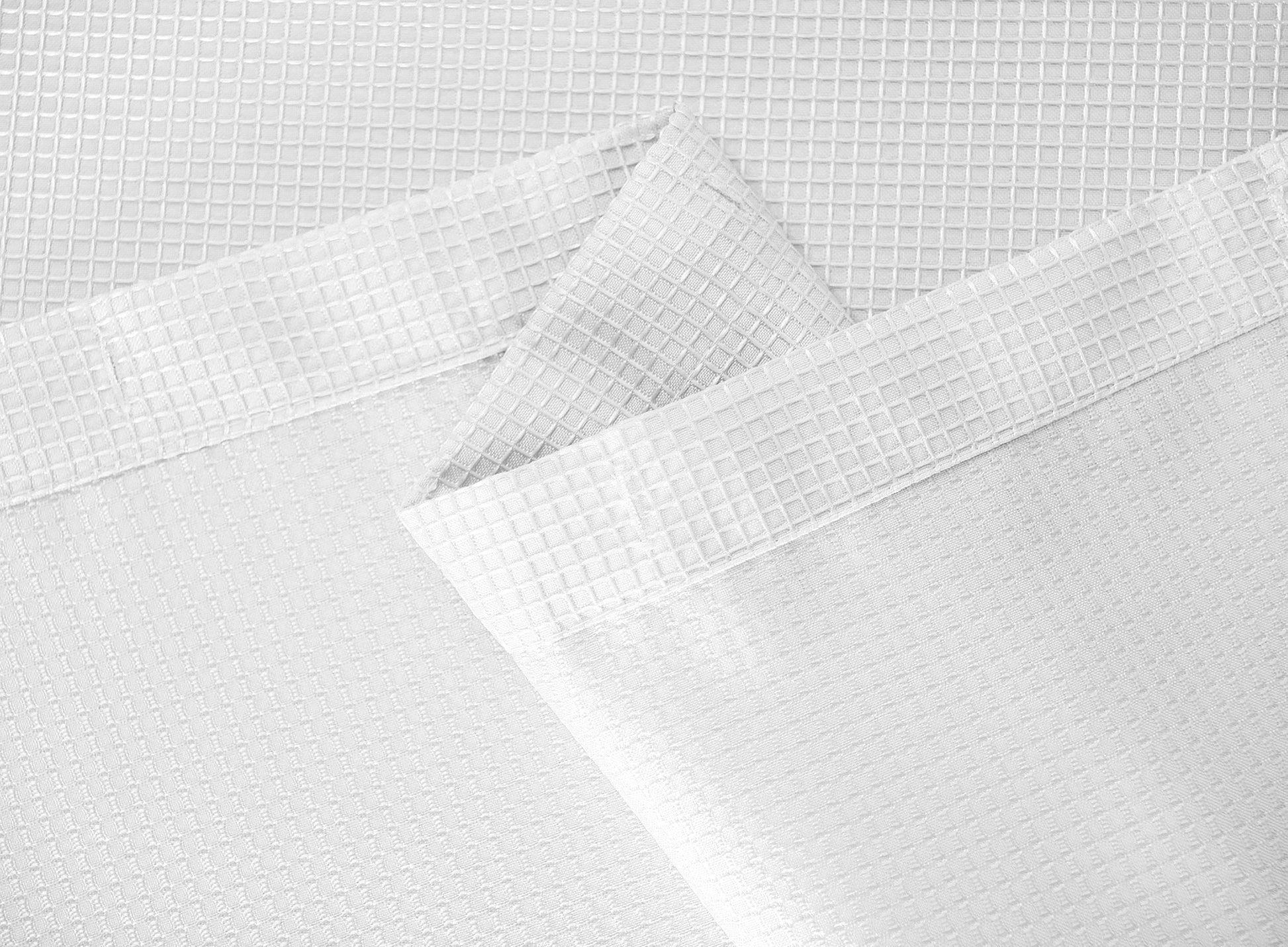 Hotel Waffle 70" X 72" Classic Shower Curtain in White