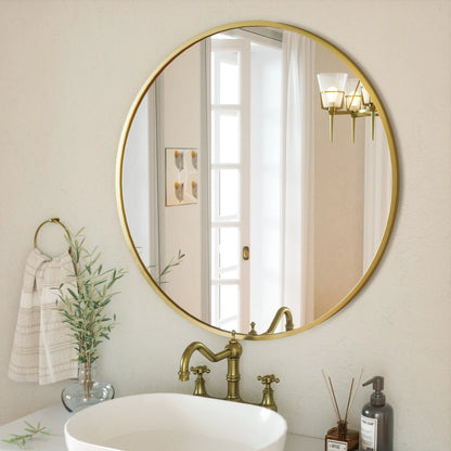 36" Wall Mirror Bathroom Mirror Wall Mounted round Mirror, Gold