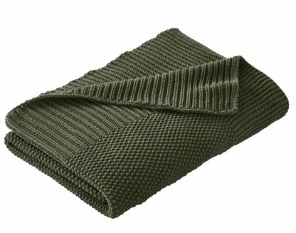 Better Homes and Gardens, Chunky Knit Deep Green Throw, Cotton-Blend, 50"X60", 2.3 LB, All Ages