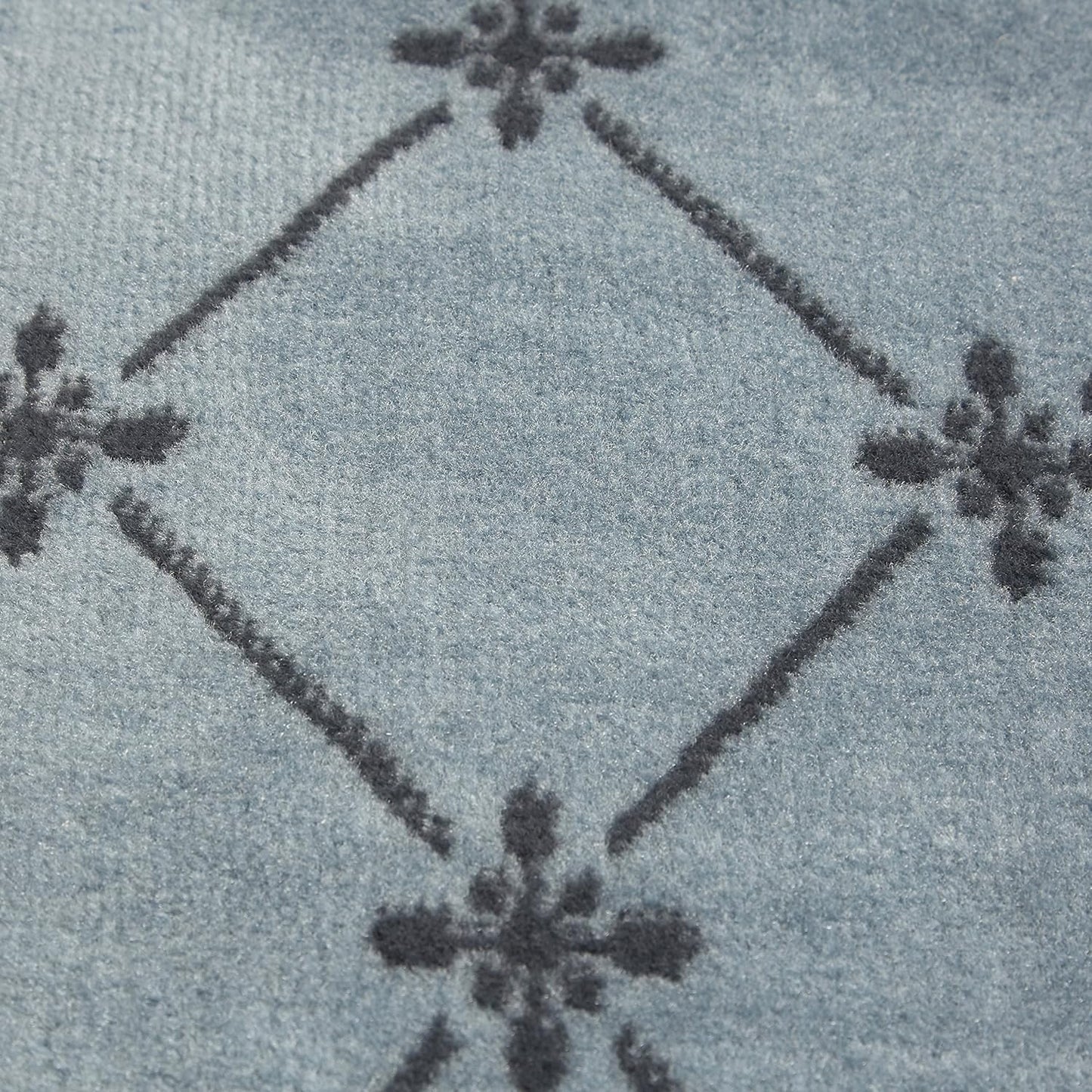 Premium Aydin Traditional Diamond Floral Area Rug, Blue/Ivory, 5'2"X7'4"