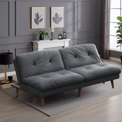 Convertible Futon Sofa Bed Couch Upholstered Sleeper Sofa Angle Adjustable Lounge Sofa,Dark Gray