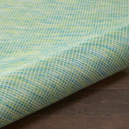 Positano Indoor/Outdoor Blue/Green 9' X 12' Area Rug, Easy Cleaning, Non Shedding, Bed Room, Living Room, Dining Room, Backyard, Deck, Patio (9X12)