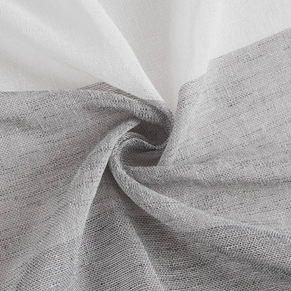 Chelsea 70 In. X 72 In. Linen Striped Shower Curtain in Silver