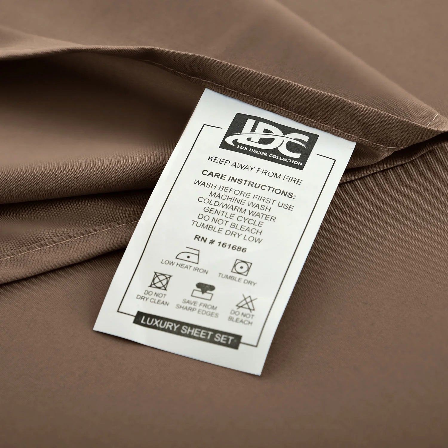 Lux Decor Collection Full Bed Sheets, Premimum 1800 Microfiber Deep Pocket Fitted Sheet, Flat Sheet & Pillowcases Bedding Set - Brown