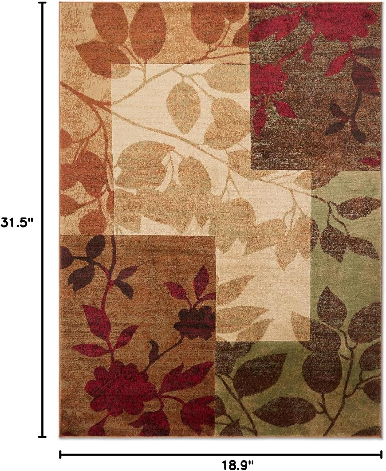 Tribeca Amelia Modern Area Rug | 1'6" X 2' 7.5" Rectangle | Beige/Green/Red