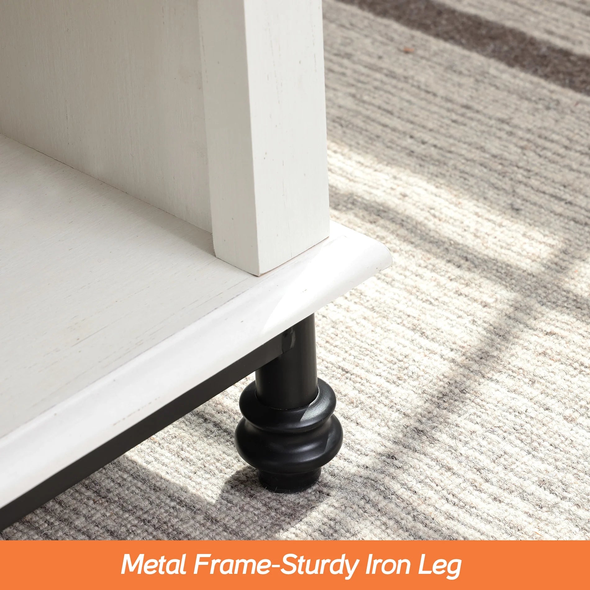 White Coffee Table with Storage Farmhouse Sofa Tea Table