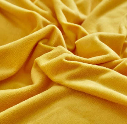 Mustard Yellow Comforter Set Queen Velvet Fluffy Queen Comforter Bedding Set Dark Yellow Bedding Queen Size Sherpa Comforter Winter Warm Flannel Plush Bed Quilt Queen