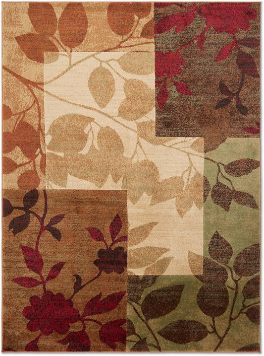 Tribeca Amelia Modern Area Rug | 1'6" X 2' 7.5" Rectangle | Beige/Green/Red