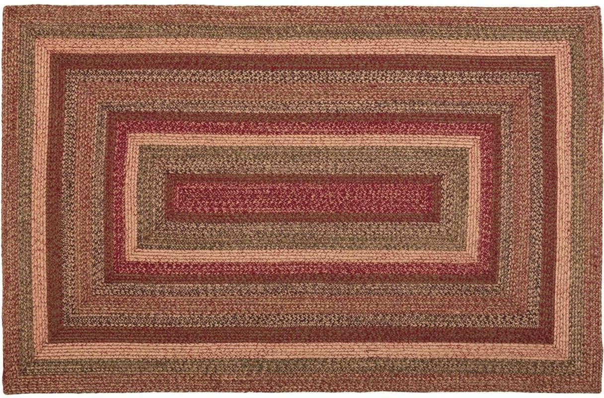 Cider Mill Primitive Jute Area Rug Rectangle Decor W/Floor Pad 60"X96"