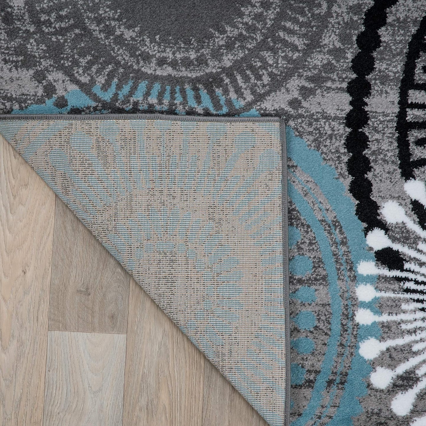 Contemporary Circles Area Rug 10' X 14' Blue