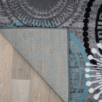 Contemporary Circles Area Rug 10' X 14' Blue