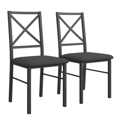 5-Piece Dining Table and Chair Set for 4, Black