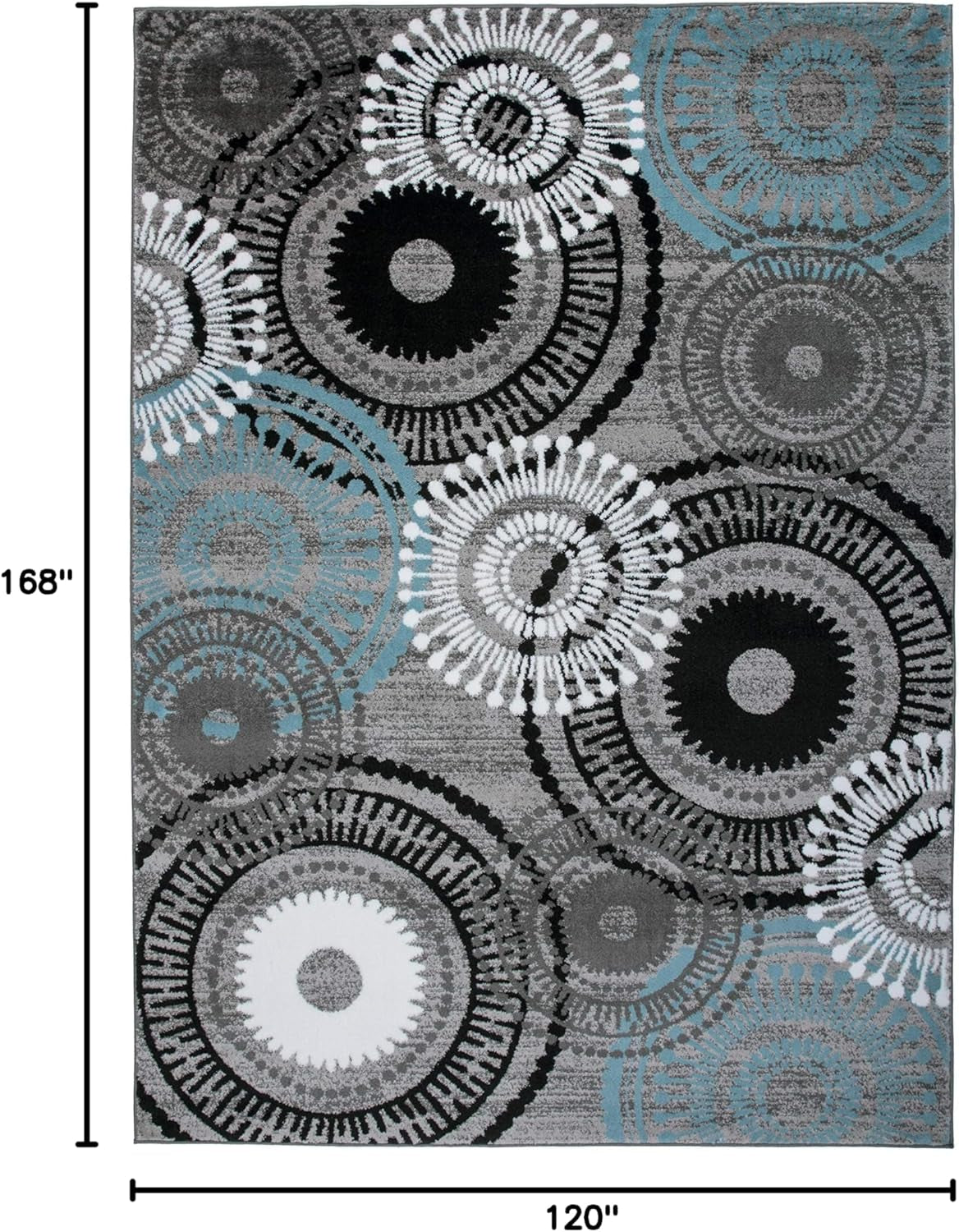 Contemporary Circles Area Rug 10' X 14' Blue
