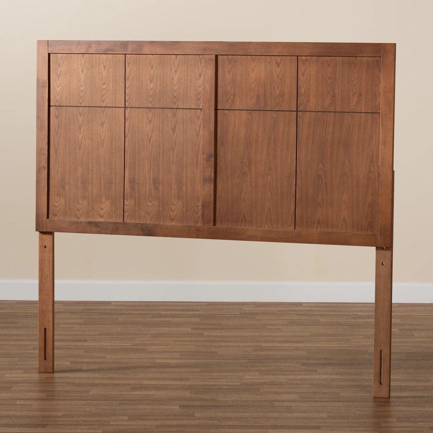 Monroe Transitional Wood Back Support MDF Headboard, Queen, Ash Walnut