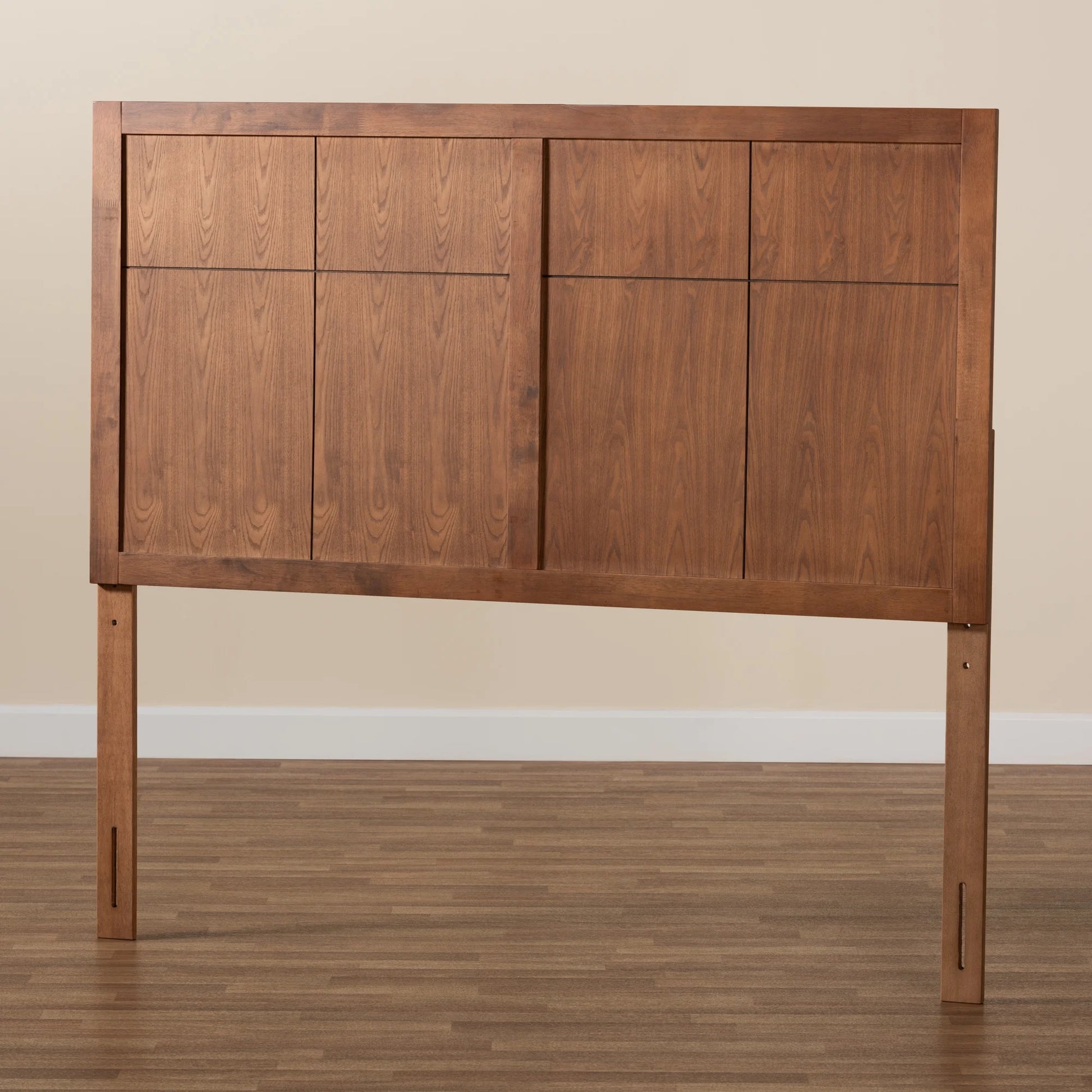 Monroe Transitional Wood Back Support MDF Headboard, Queen, Ash Walnut