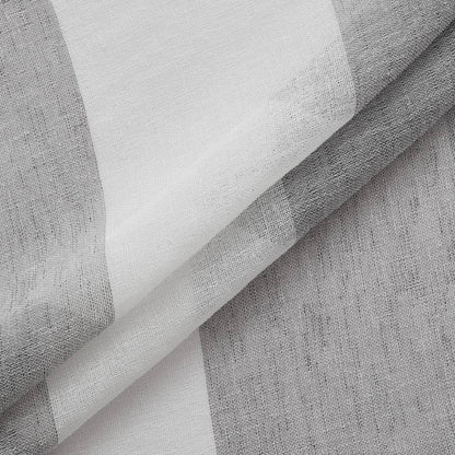 Chelsea 70 In. X 72 In. Linen Striped Shower Curtain in Silver