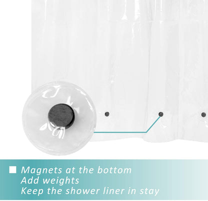 Deluxe Clear 100%  Waterproof Mildew-Free Shower Curtain 70X72"