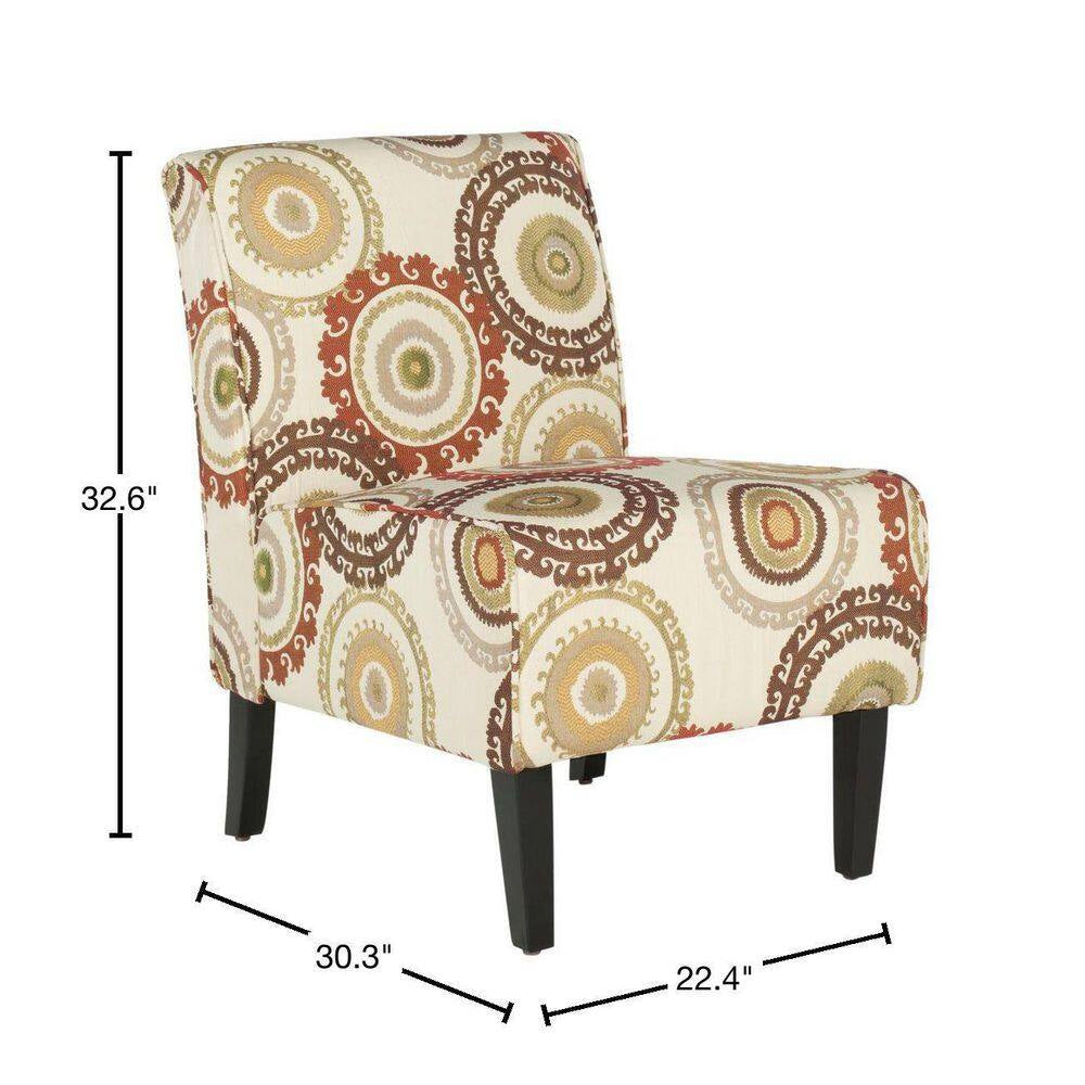 Marka Beige/Brown Armless Club Chair