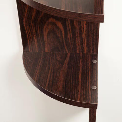 Zig Zag 7.75 in W X 7.75 In. D Floating Laminate Corner Wall Decorative Shelf in Walnut Finish