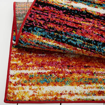 Splash Cellis Modern Area Rug, 6'6" X 9'2", Multi-Color Red/Yellow/Pink