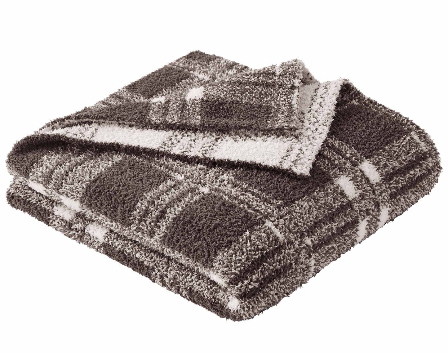 Soft Cozy Knit Oversize Couch Throw Blanket, Plaid