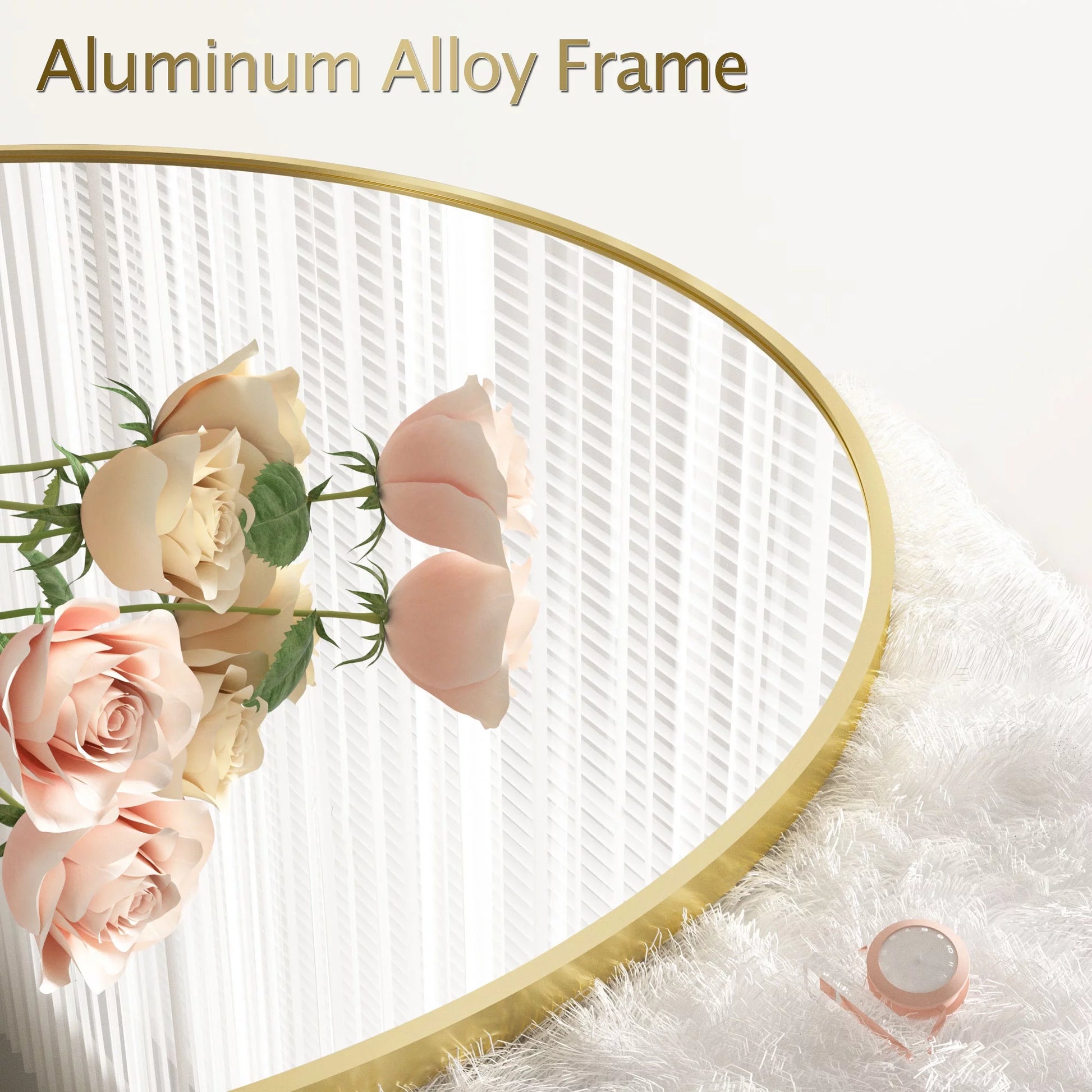 36" Wall Mirror Bathroom Mirror Wall Mounted round Mirror, Gold