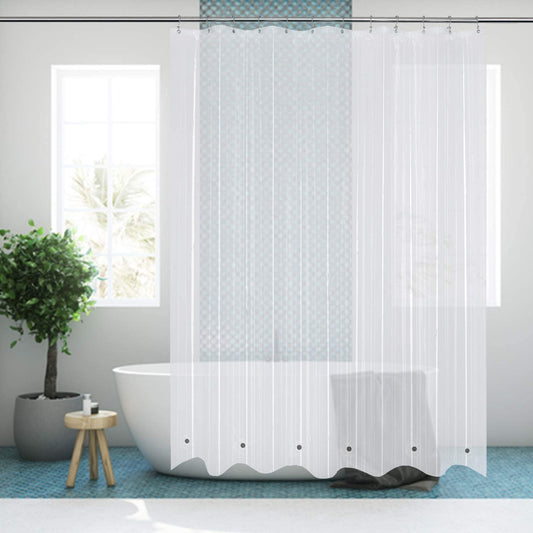 Deluxe Clear 100%  Waterproof Mildew-Free Shower Curtain 70X72"