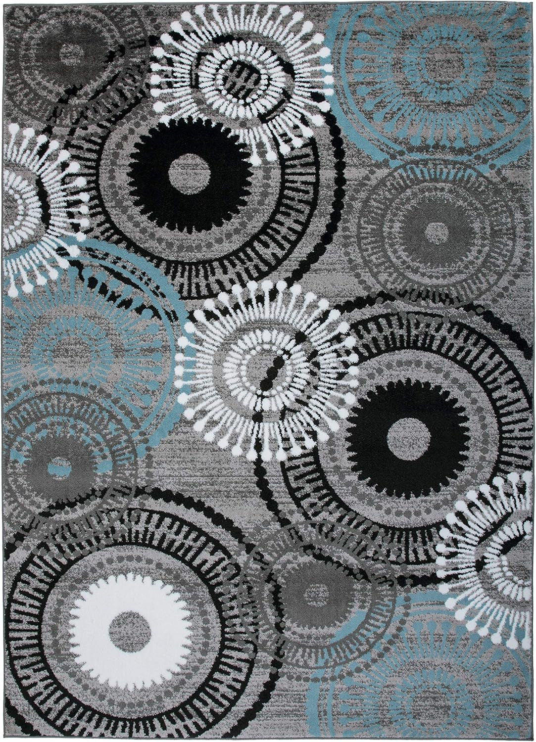Contemporary Circles Area Rug 10' X 14' Blue