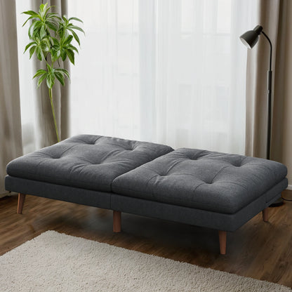 Convertible Futon Sofa Bed Couch Upholstered Sleeper Sofa Angle Adjustable Lounge Sofa,Dark Gray