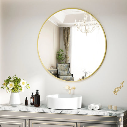 36" Wall Mirror Bathroom Mirror Wall Mounted round Mirror, Gold
