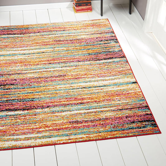 Splash Cellis Modern Area Rug, 6'6" X 9'2", Multi-Color Red/Yellow/Pink
