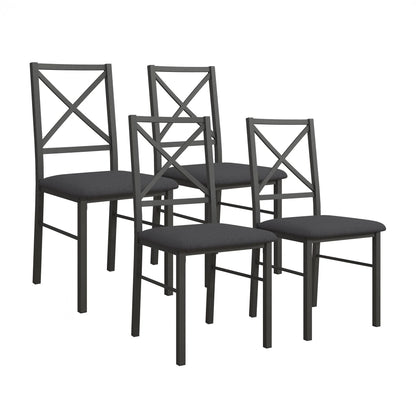 5-Piece Dining Table and Chair Set for 4, Black