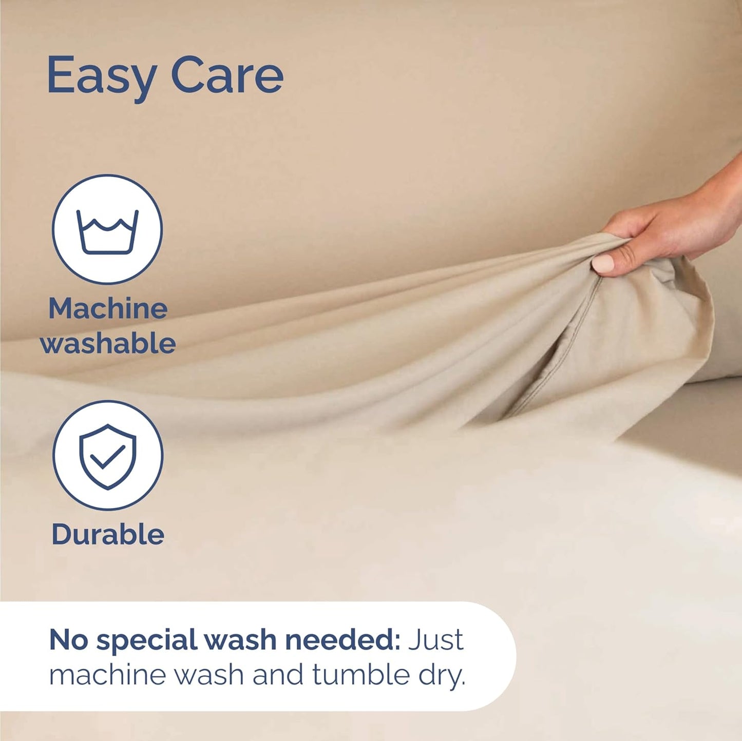 Twin 4 Piece Sheet Set - Cooling Sheets for Hot Sleepers - Hotel Luxury Bedding Set with 8-16 Inch Deep Pockets - 1 Flat & 1 Fitted and 2 Pillowcases - Ultra Soft, Easy Care and Wrinkle Free - Cream