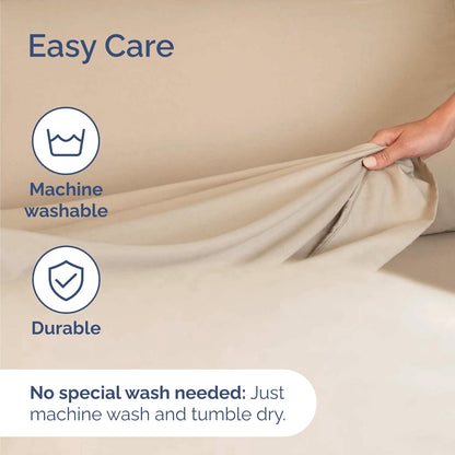 Twin 4 Piece Sheet Set - Cooling Sheets for Hot Sleepers - Hotel Luxury Bedding Set with 8-16 Inch Deep Pockets - 1 Flat & 1 Fitted and 2 Pillowcases - Ultra Soft, Easy Care and Wrinkle Free - Cream