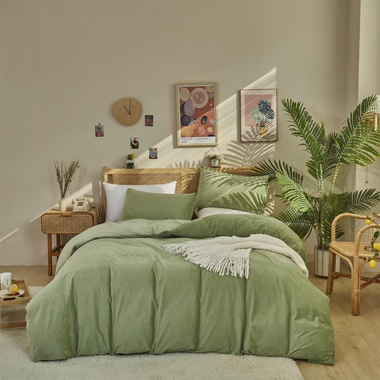 Sage Green Velvet Comforter Set Queen Fluffy Light Green Micromink Sherpa Bedding Sets Queen Warm 3 Pieces Lightweight Durable Solid Green Flannel Fuzzy Extra Comfy Soft Plush Bed Quilts Queen