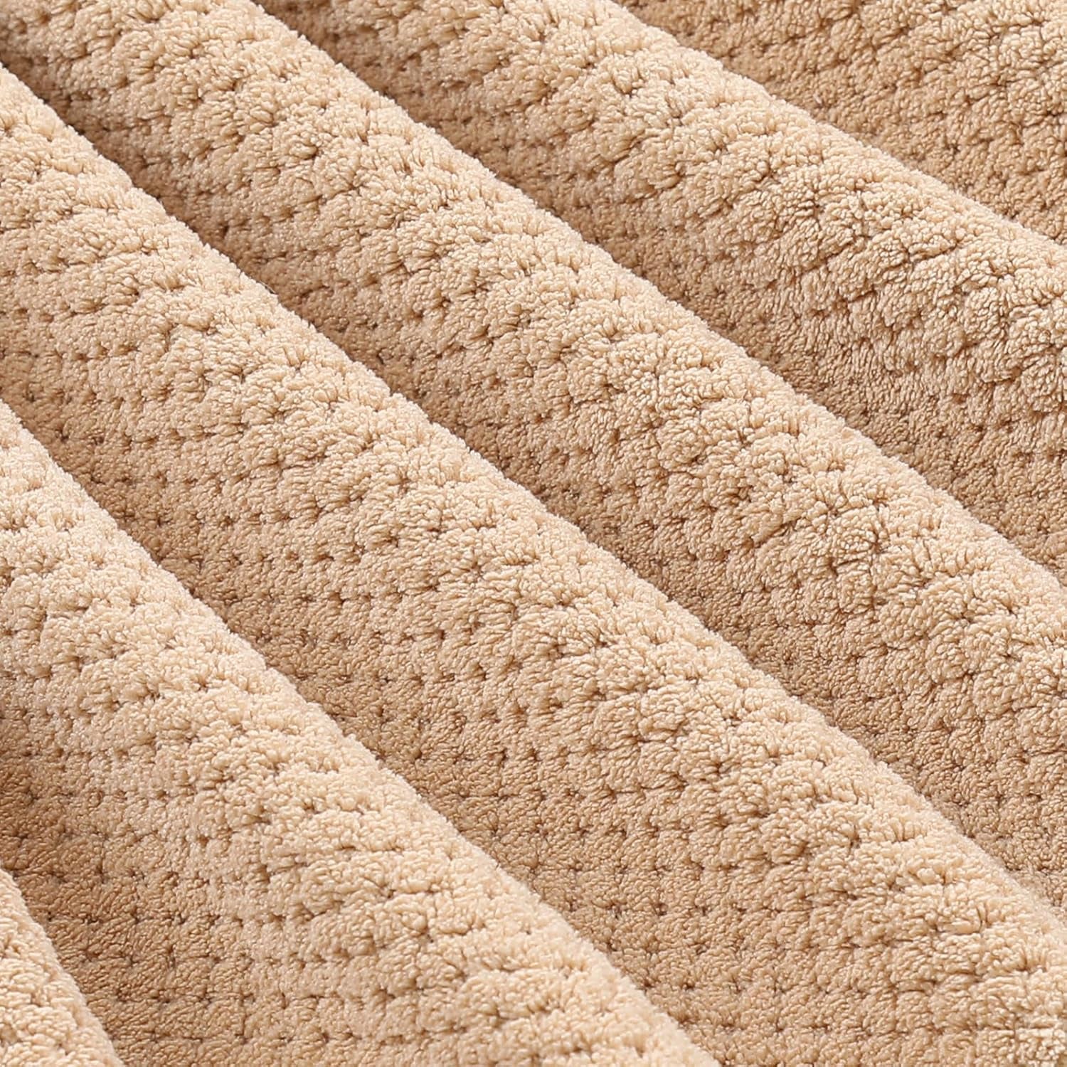 29X59 Inch Bath Towels Set of 6 Large, Super Soft Absorbent Lint Free Microfiber Towels for Bathroom 80% Polyester (Beige,6 Piece)