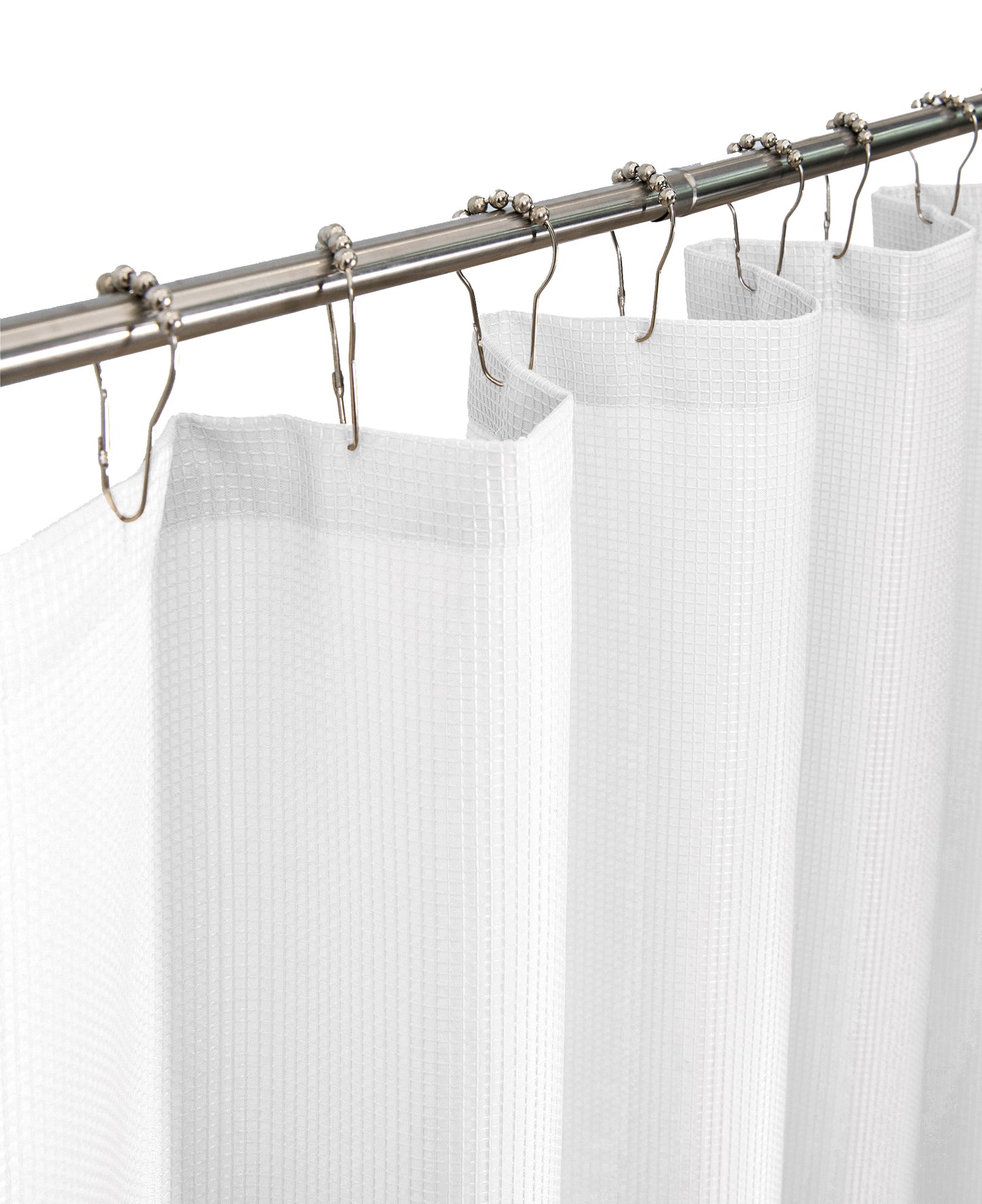 Hotel Waffle 70" X 72" Classic Shower Curtain in White