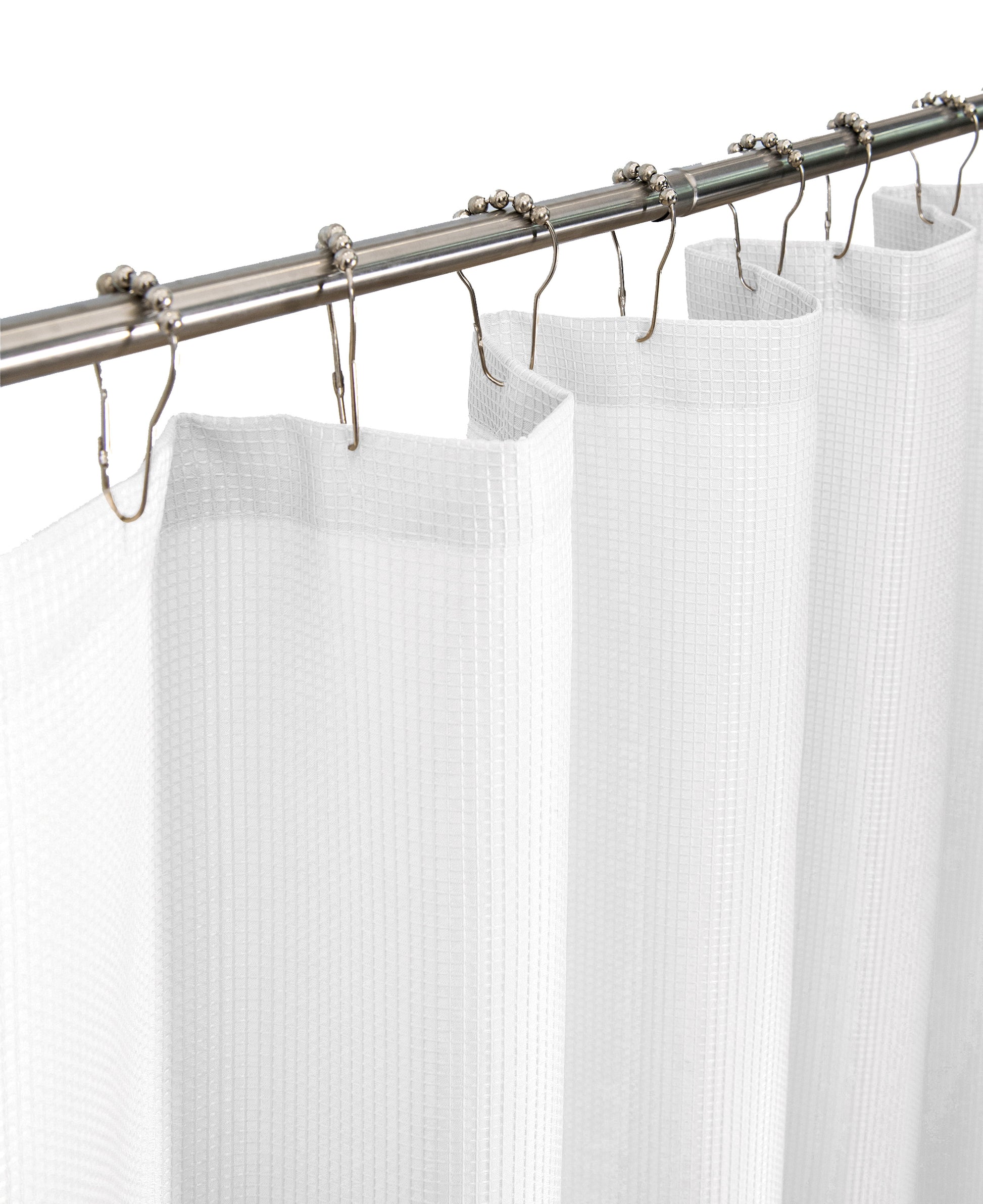 Hotel Waffle 70" X 72" Classic Shower Curtain in White